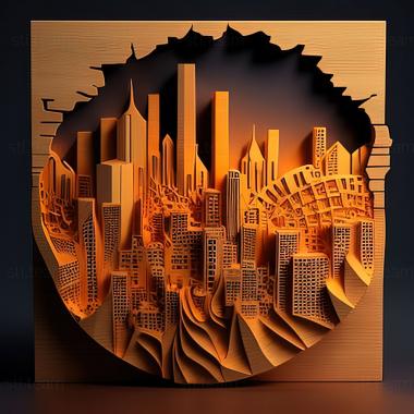 3D model st city skyline (STL)